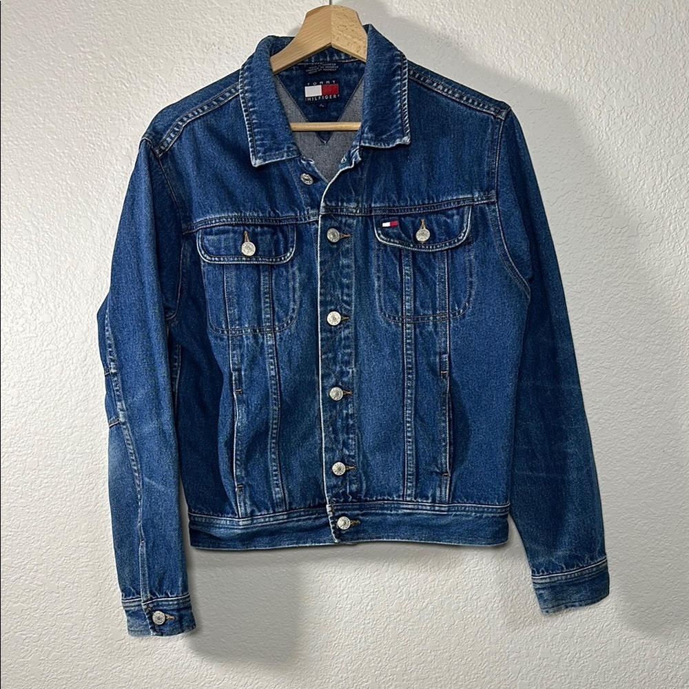 Vintage 90s Tommy Hilfiger Denim Jacket Blue L